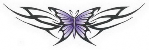 Эскиз татуировки: Бабочка в племенном стиле